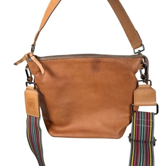 Consuela Diego Wedge Leather Crossbody Purse Bag w/Shoulder Strap